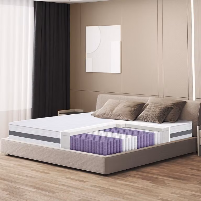 Wit Orthopedisch Pocketvering Matras met Zelfvormend Schuim - B/D/H: 130 x 200 cm