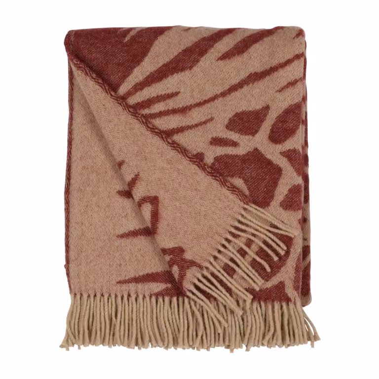 Almedahls Kotteri plaid Wijnrood-beige 130 x 170 cm