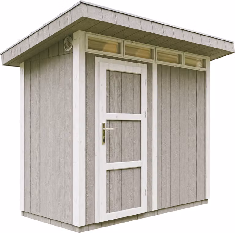 TIMBELA M901 Tuinhuis met vloer en bitumentegels, Tundragrey, B/D/H: 294 x 161 x 239 cm