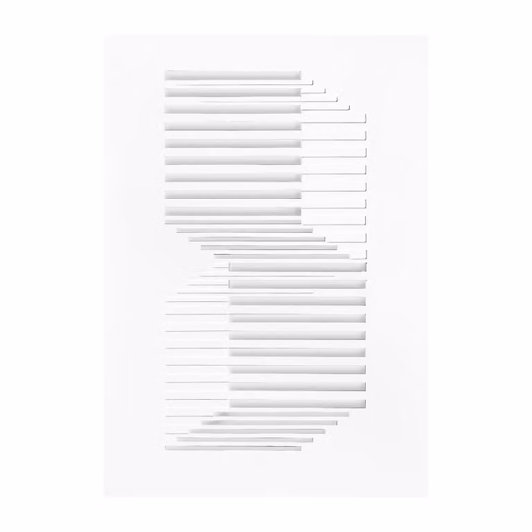 MOEBE Relief kunstwerk shifted lines Off White 21 x 29,7 cm