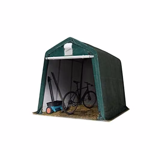 TOOLPORT Garagentent carport met PE 450 N zeil en stalen frame, donkergroen, 2,4 x 3,6 m