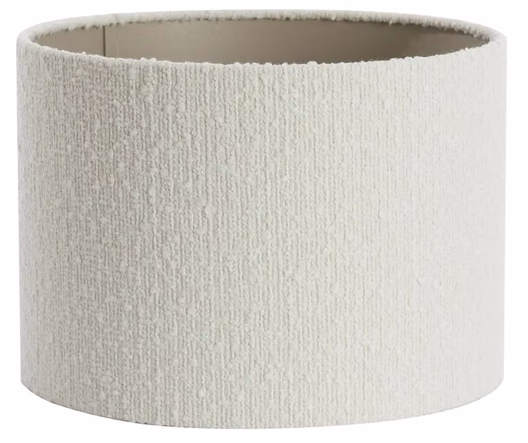 Light en Living Kap cilinder BOLERO wit textiel B/D/H: 30 x 30 x 21 cm