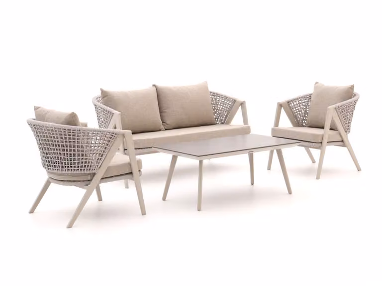 Manifesto Furniture Loungeset voor 4 personen in beige met aluminium en textiel
