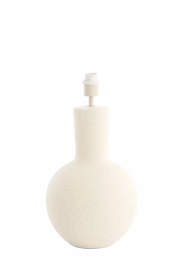 Light & Living ULLOA tabletop lampvoet van keramiek in beige en wit, B/D/H: 28,5 x 28,5 x 42 cm