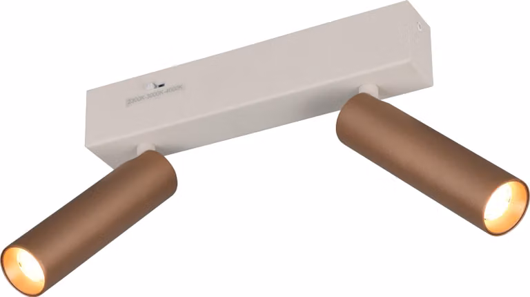 Trio Ambala LED-plafondlamp bruin/grijs B: 26 cm, D: 18 cm, H: 4 cm