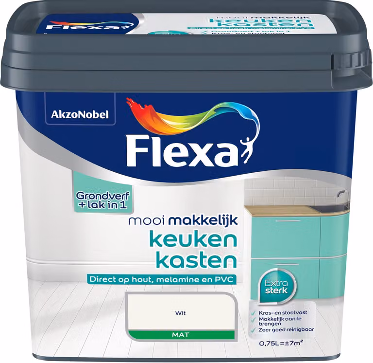 Flexa Mooi Makkelijk Keukenkasten Mat Wit 750 ml