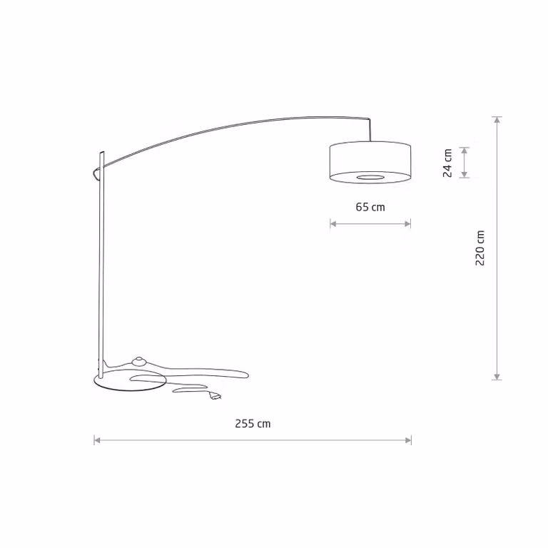 Nowodvorski Lighting Poise B Booglamp - Grijs - Modern - Metaal