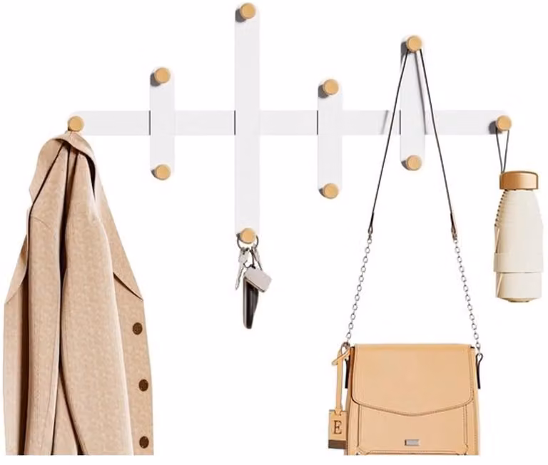 Dailygoods Wandkapstok met 10 haken voor de entree, slaapkamer of kantoor