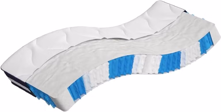Wit Pocketveringmatras met 7 comfortzones - 70 x 200 cm