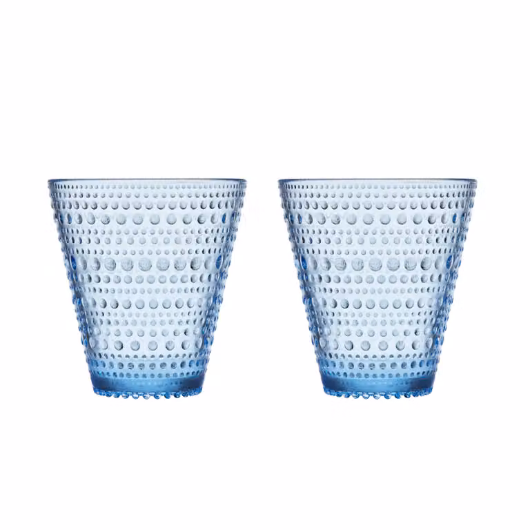 Iittala Kastehelmi waterglas met stippen, 2-pack, blauw, 300 ml