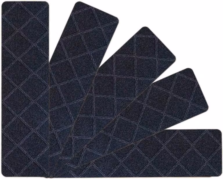 Zelfklevende antislip trapbekleding met drie lagen comfort, Zwart, 76 x 20,3 cm
