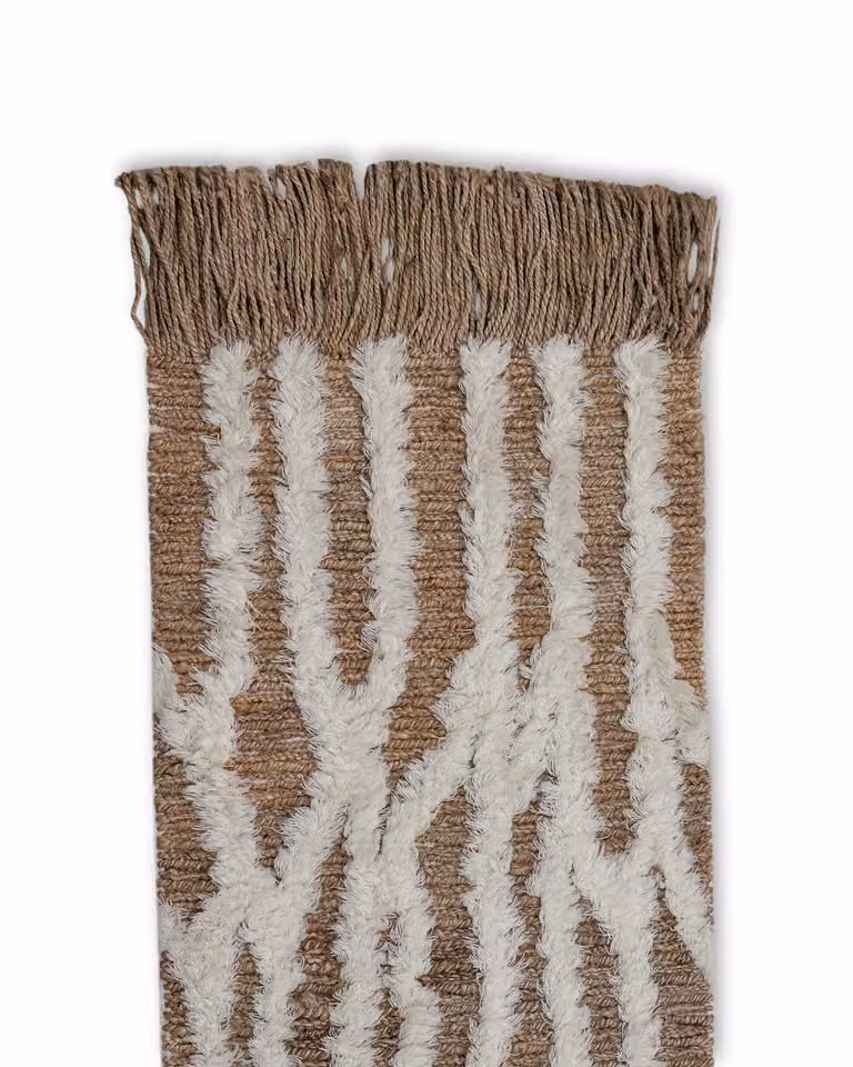 Wahl Gangloper Jute Vloerkleed Bruin-Offwhite 80 x 300 cm