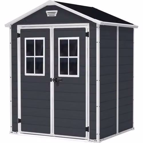 Keter Manor 65 Tuinhuis - Antraciet - B/D/H: 185 x 152 x 226 cm