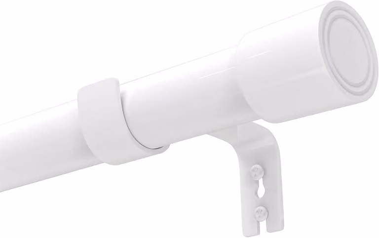 Uitschuifbare Gordijnroede Set 25mm Ø, Wit, 70-220 cm