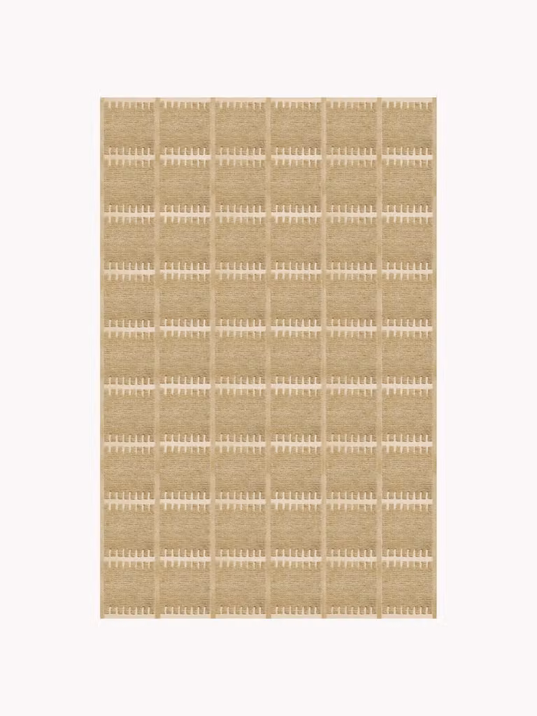 Handgeweven wollen vloerkleed Swedish Homage Lilly met hoog-laag structuur
