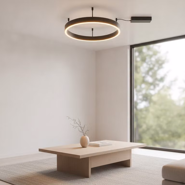 Lyora Plafondlamp Motif zwart rond Ø 60 cm