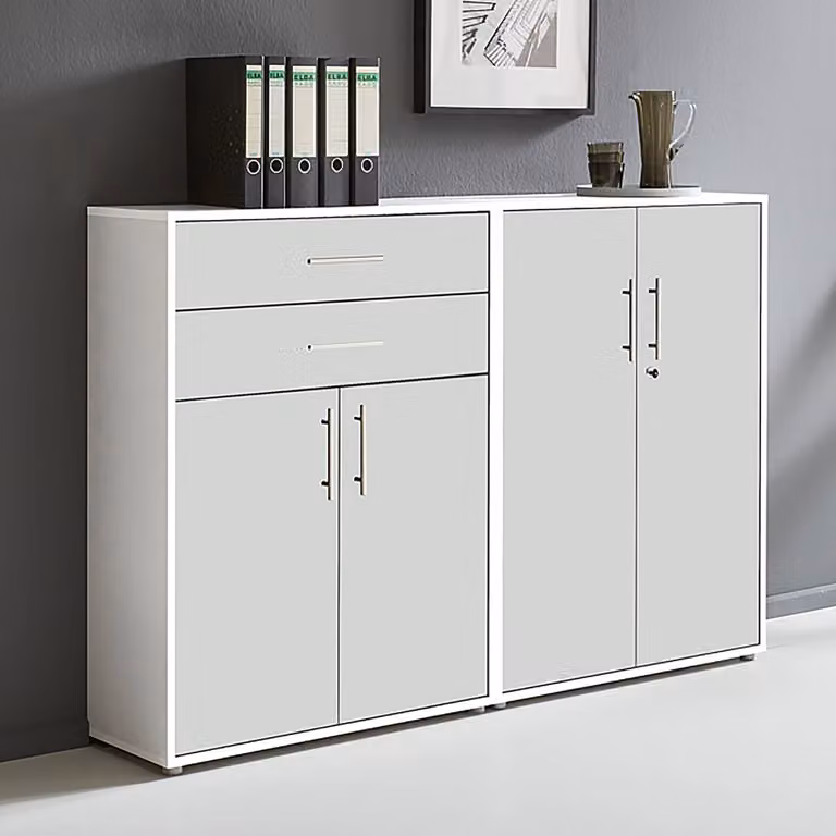 home24 Kastenset 2-delig Set A wit mat, B/D/H: 85 x 114 x 33 cm