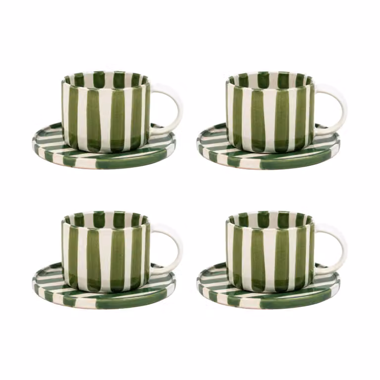 Olsson & Jensen Monica kop met schotel 4-pack - Groen