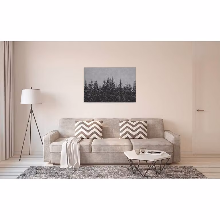 home24 Black Forest wanddecoratie, grijs, 90 x 60 cm