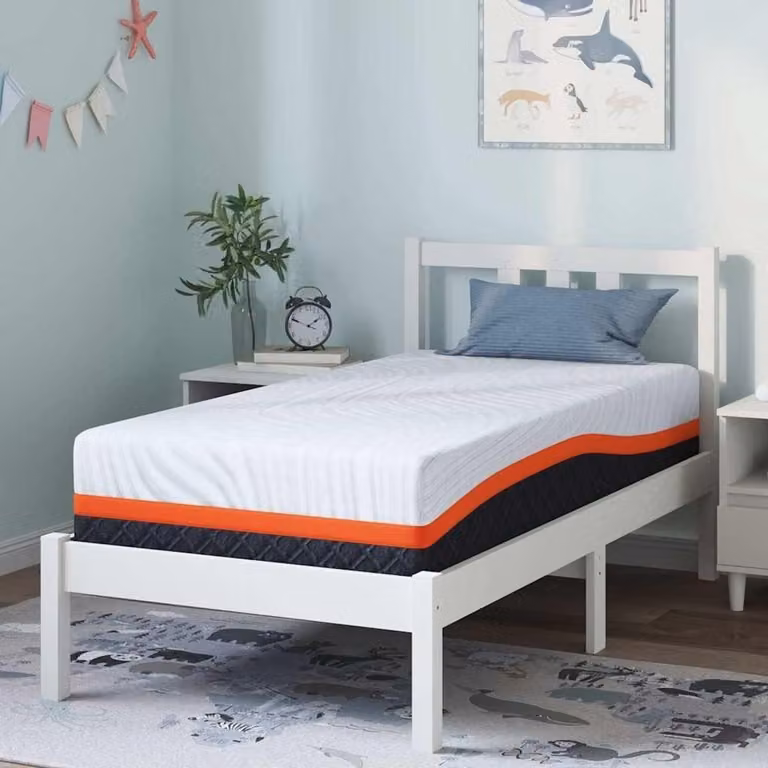 Gel Traagschuim Matras voor volwassenen - Verkoelend en meerlaags - Wit Grijs - B/D: 160 x 80 cm