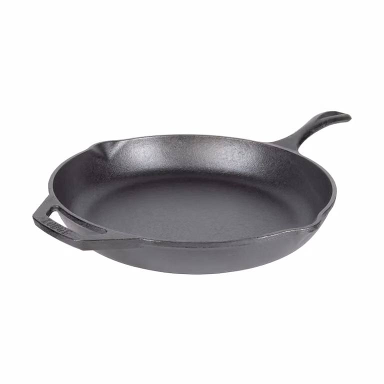 Lodge Chef gietijzeren pan 31 cm, ingebrand en PFAS-vrij, geschikt voor inductie, grill, oven en kampvuur