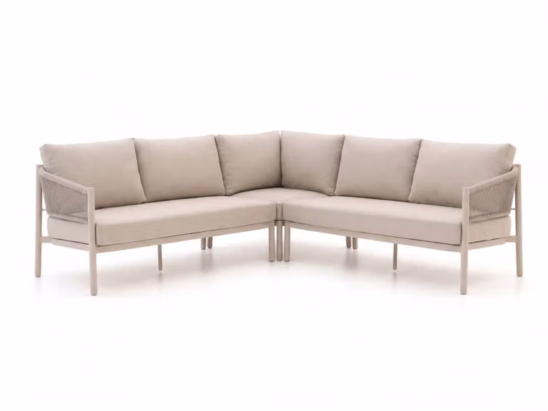Bellagio Hoek loungeset voor 5 personen in beige met aluminium frame