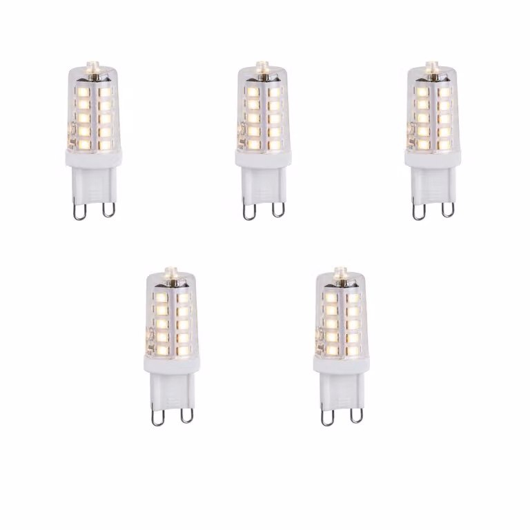 LUEDD Set van 5 dimbare G9 LED lampen 1.2W 100 lm 2700K