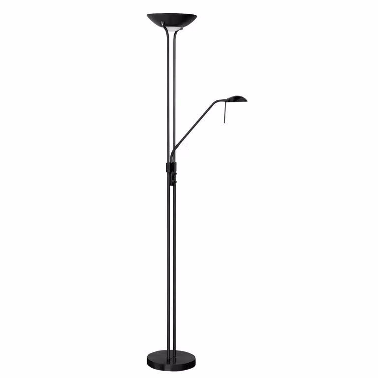 Highlight New Luna Klassieke Vloerlamp zwart met LED en dimbare leesfunctie H 180 cm