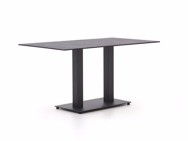 Forza Furniture Tuineettafel Forza - Rechthoekig - Zwart - HPL en Kunststof