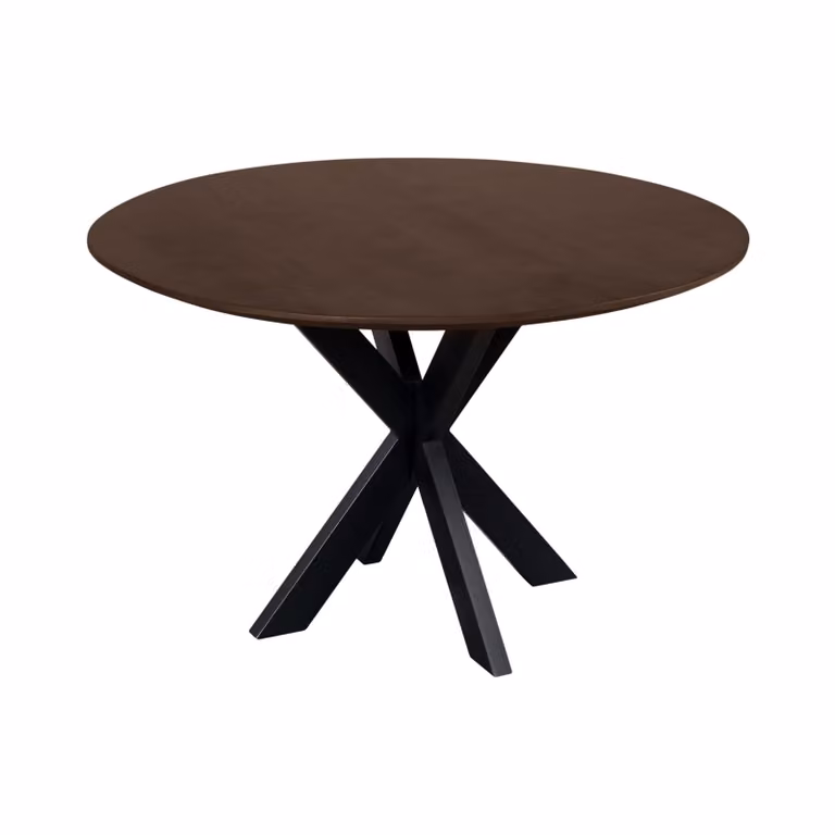 QUVIO Eettafel Sofia - Rond - Ø 120 cm - Mangohout - Bruin