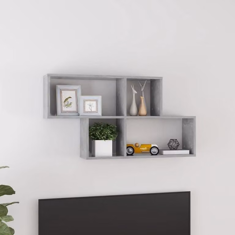 Kubusrek Wandrek Betongrijs B: 100 cm, D: 18 cm, H: 53 cm