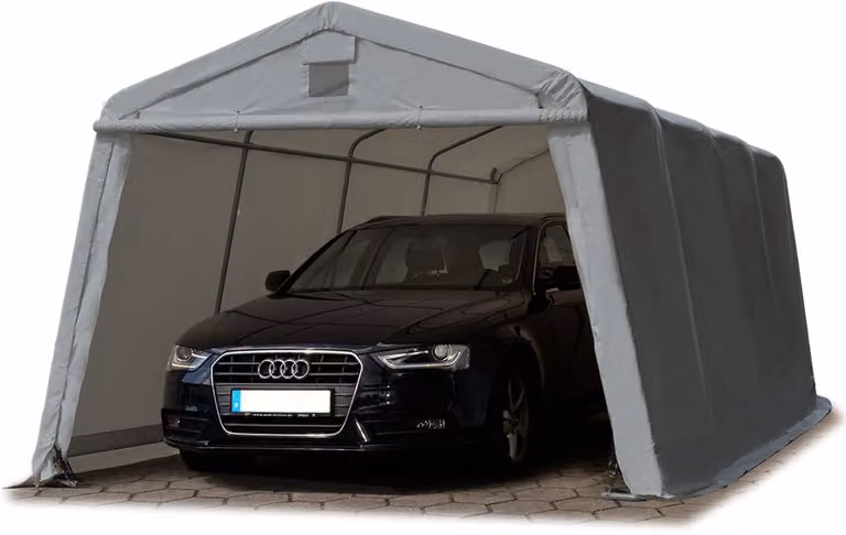 TOOLPORT Tentgarage Premium Carport van PE 600 N - Grijs - 3,3 x 6,2 m