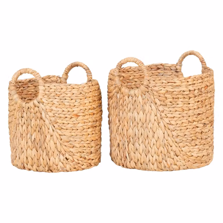 Nest of Nora Opbergmanden set van 2 - Rond - Waterhyacint - Natural