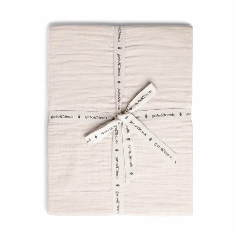 Garbo&Friends Eggshell Muslin hoeslaken voor baby's B/D/H: 120 x 60 x 20 cm