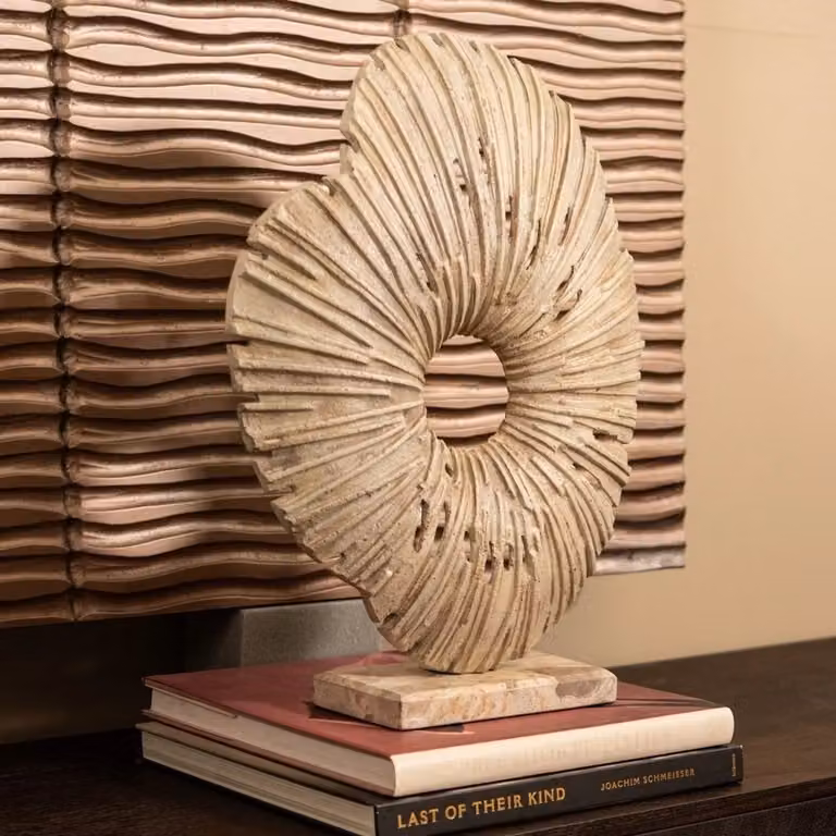 PTMD Ornament Vija Beige - Abstract Organisch Decoratieobject van Gegoten Aluminium