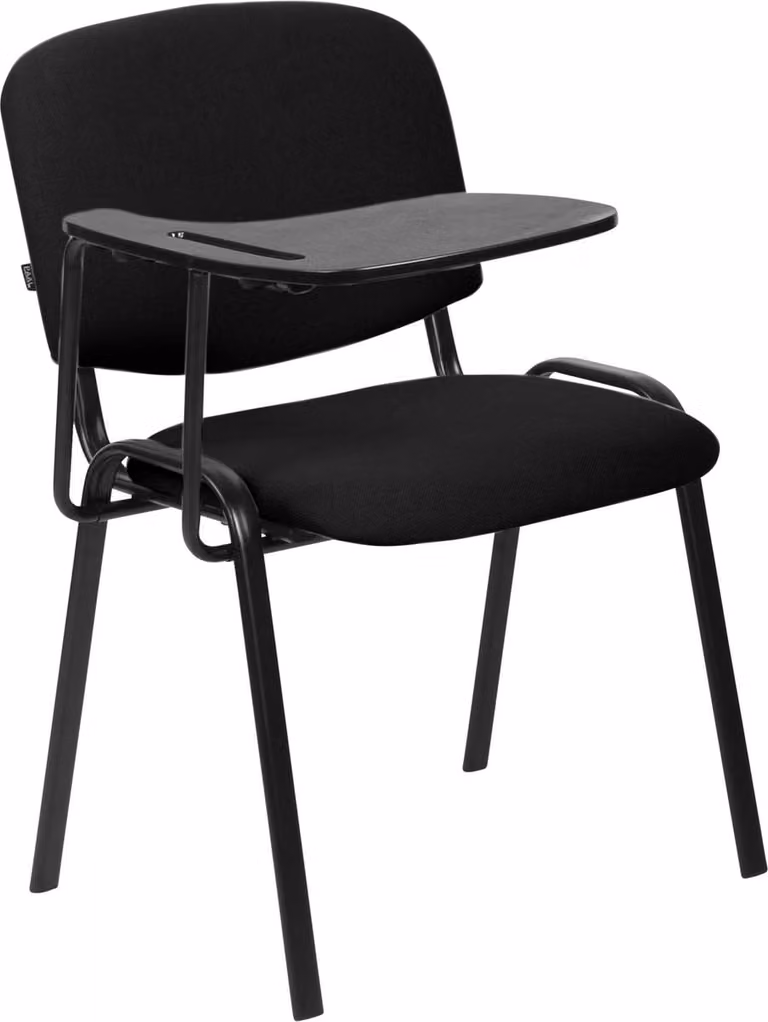 CLP Bezoekersstoel met klaptafel - Zwart - Stof