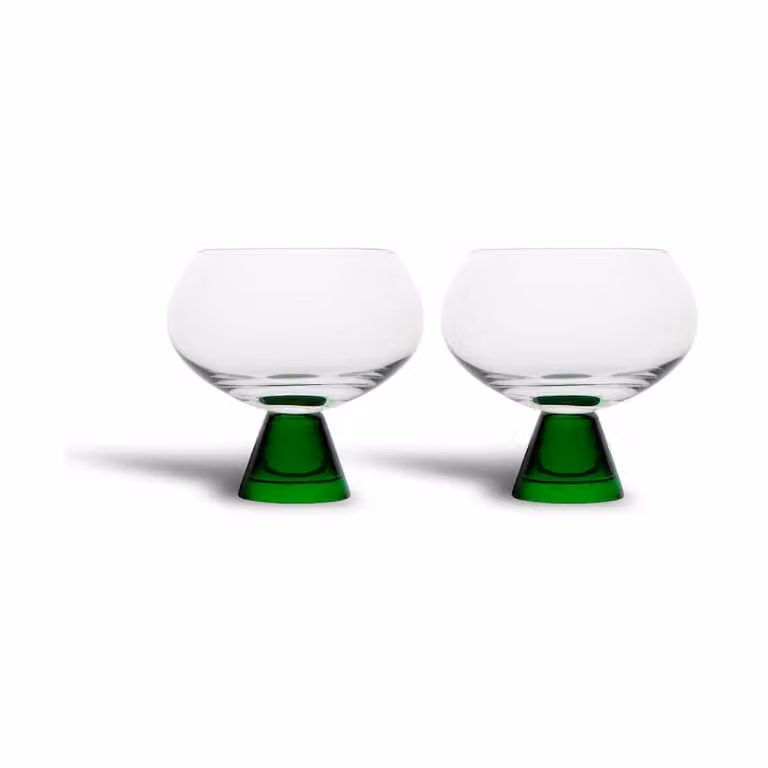 Byon Indy glas 24 cl 2-pack Groen-transparant