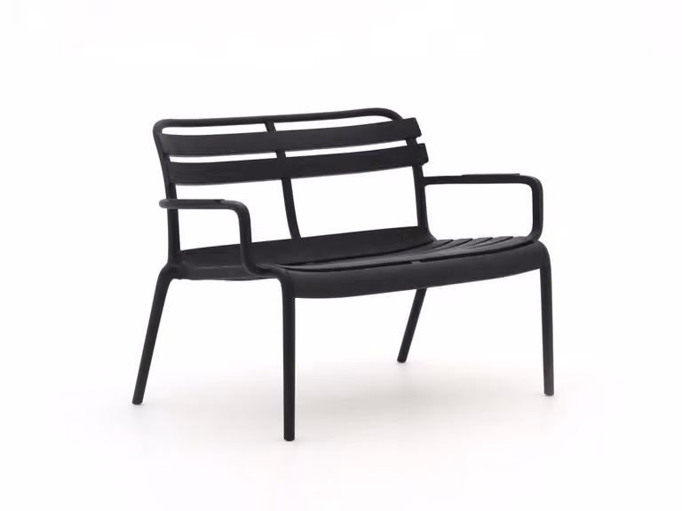 Forza Furniture Loungebank Forza voor 2 personen, Zwart, Kunststof