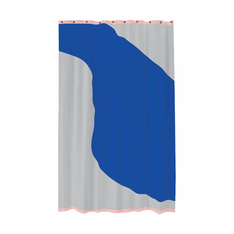 Mette Ditmer Nova Arte douchegordijn Light grey-cobalt B: 150 cm, H: 200 cm