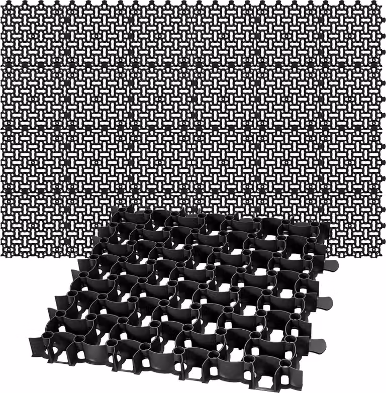 BigDean 24 stuks grasroosters, zwart, 50 x 50 cm, 6 m²