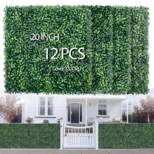 HEDGE MAZE Gras wandpanelen 12 stuks - Groene buxuspanelen met UV-bescherming - 50 x 50 cm