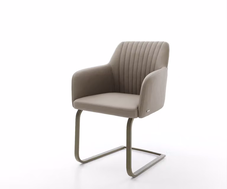 DELIFE Greg-Flex Sledemodel Stoel met Echt Leer en Titanium Pocketveer Kern in Bruin en Beige