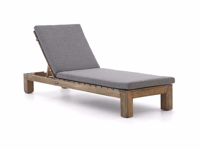Verstelbaar ligbed ROUGH van ROUGH Furniture in Teakhout - Grijs/Antraciet