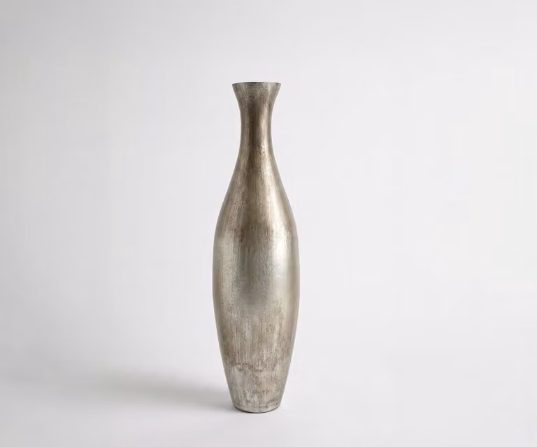 DELIFE Vaas Nuvia Handgemaakt Glas Platin Aurum B: 20 cm, D: 20 cm, H: 77 cm