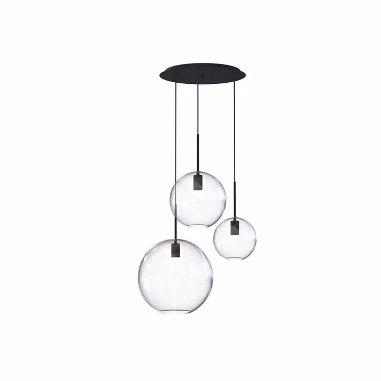 Lyora Sphere hanglamp met glazen bol in zwart en transparant