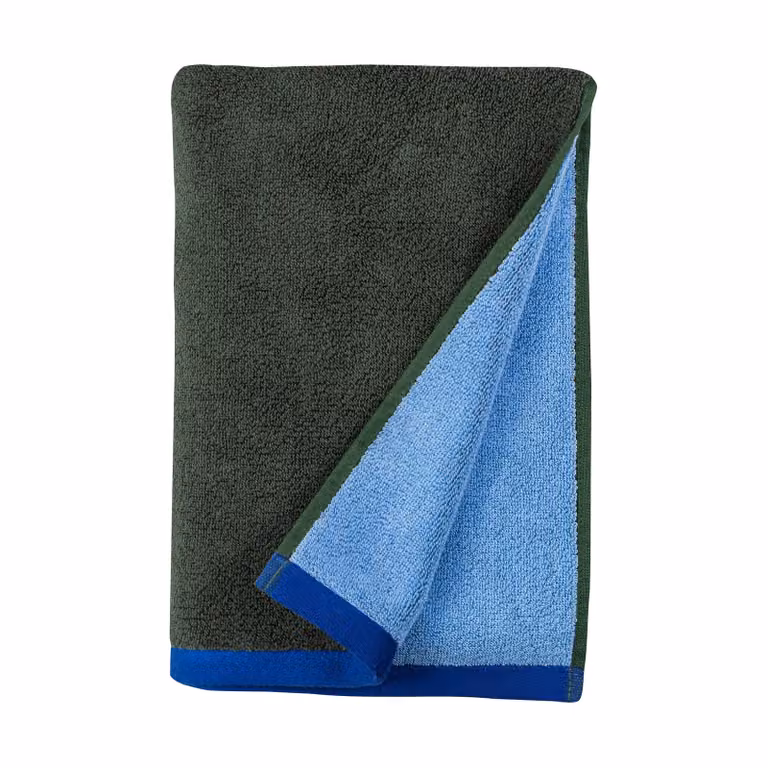 Mette Ditmer Soft gastendoek 2-pack Dark olive-light blue, B: 40 cm, L: 55 cm