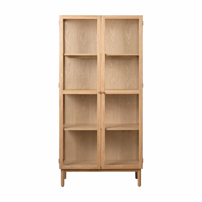 Nest of Nora Mona Vitrinekast met glazen deuren - Eiken - H 190 x B 90 x D 40 cm