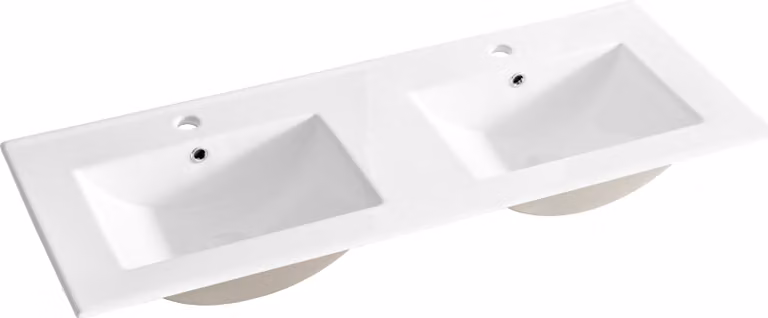 COMAD Keramische wastafel countertop wit glanzend rechthoekig B/D: 121 x 46 cm