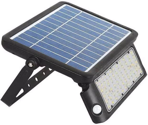 V-TAC LED-schijnwerper op zonne-energie, wandmontage, zwart