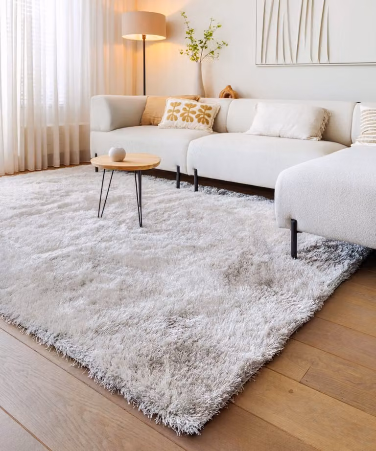 Tapeso Velvet vloerkleed Posh lichtzilver 120 x 180 cm